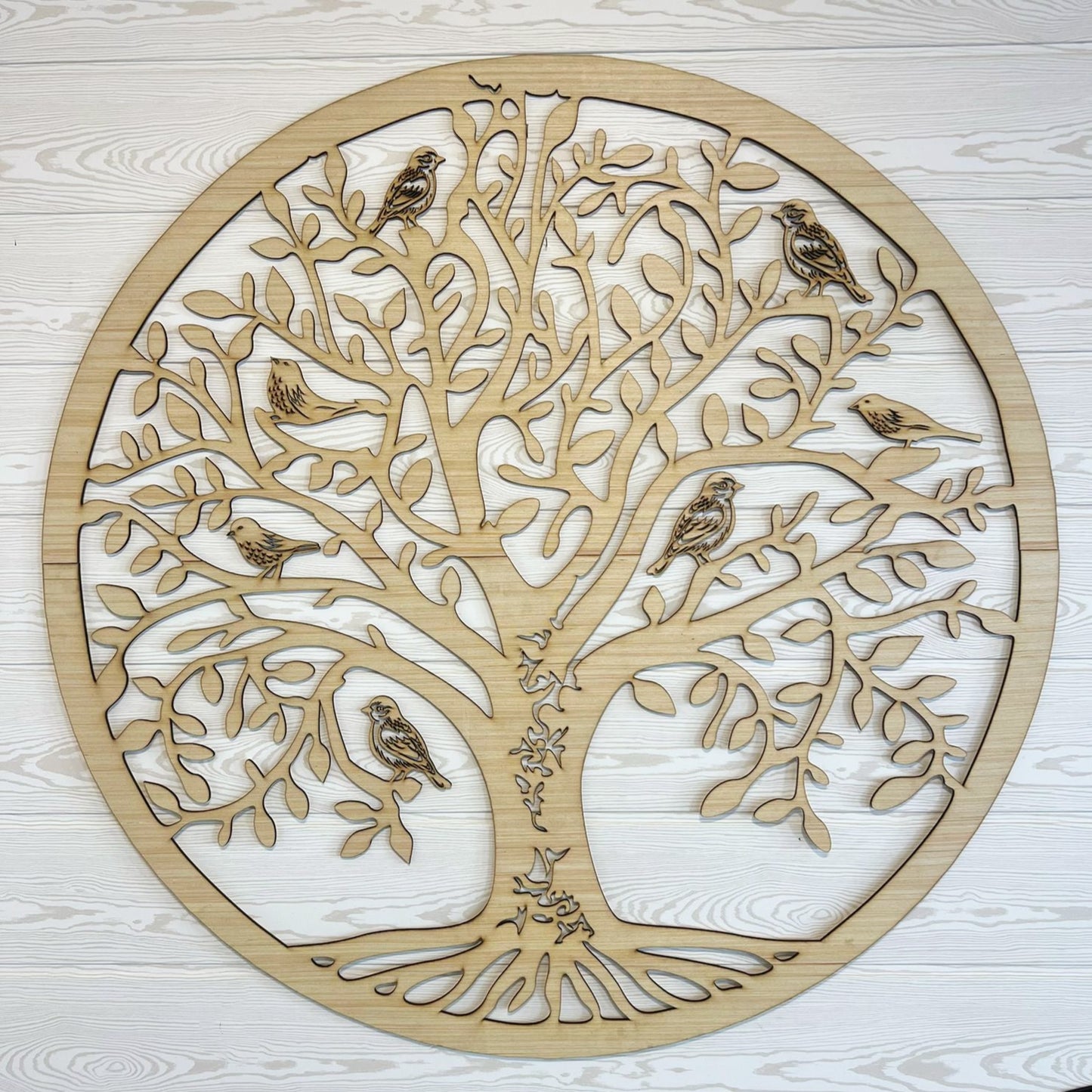 Tree of Life painting decorated with birds