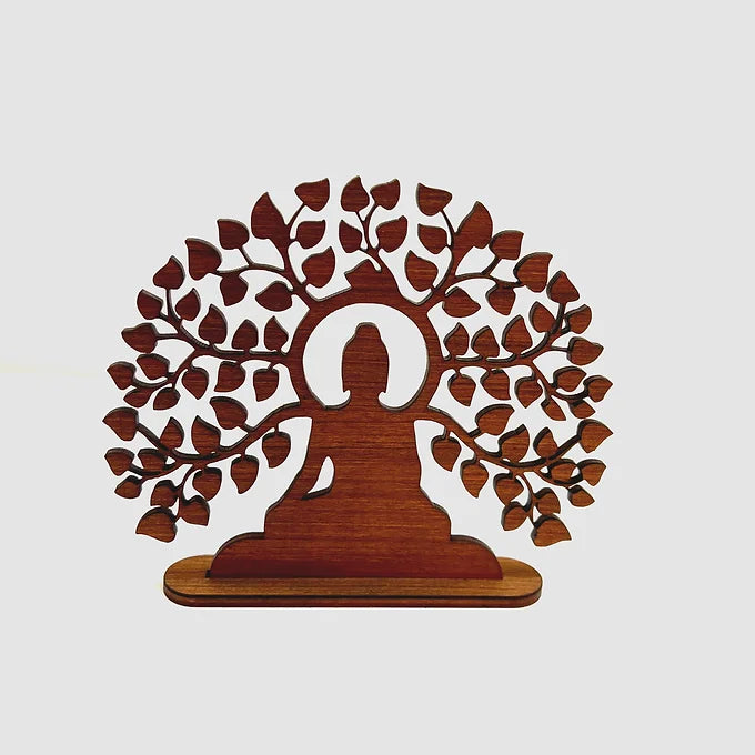 Objet décoratif artisanal en bois - Yoga méditation