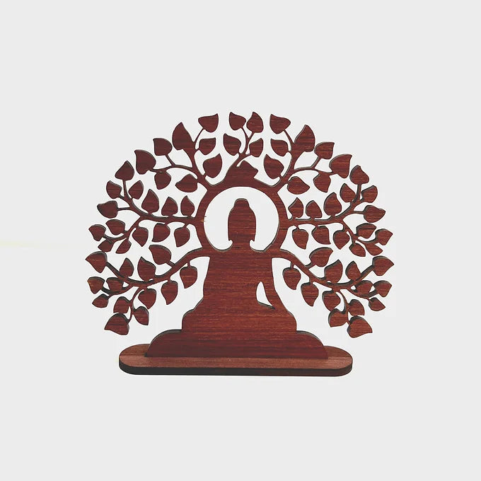 Objet décoratif artisanal en bois - Yoga méditation