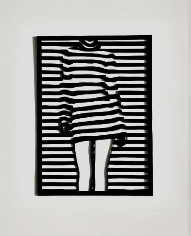 Girl with Striped Outfit Painting