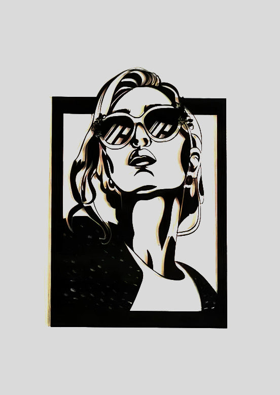 Painting of a woman with glasses