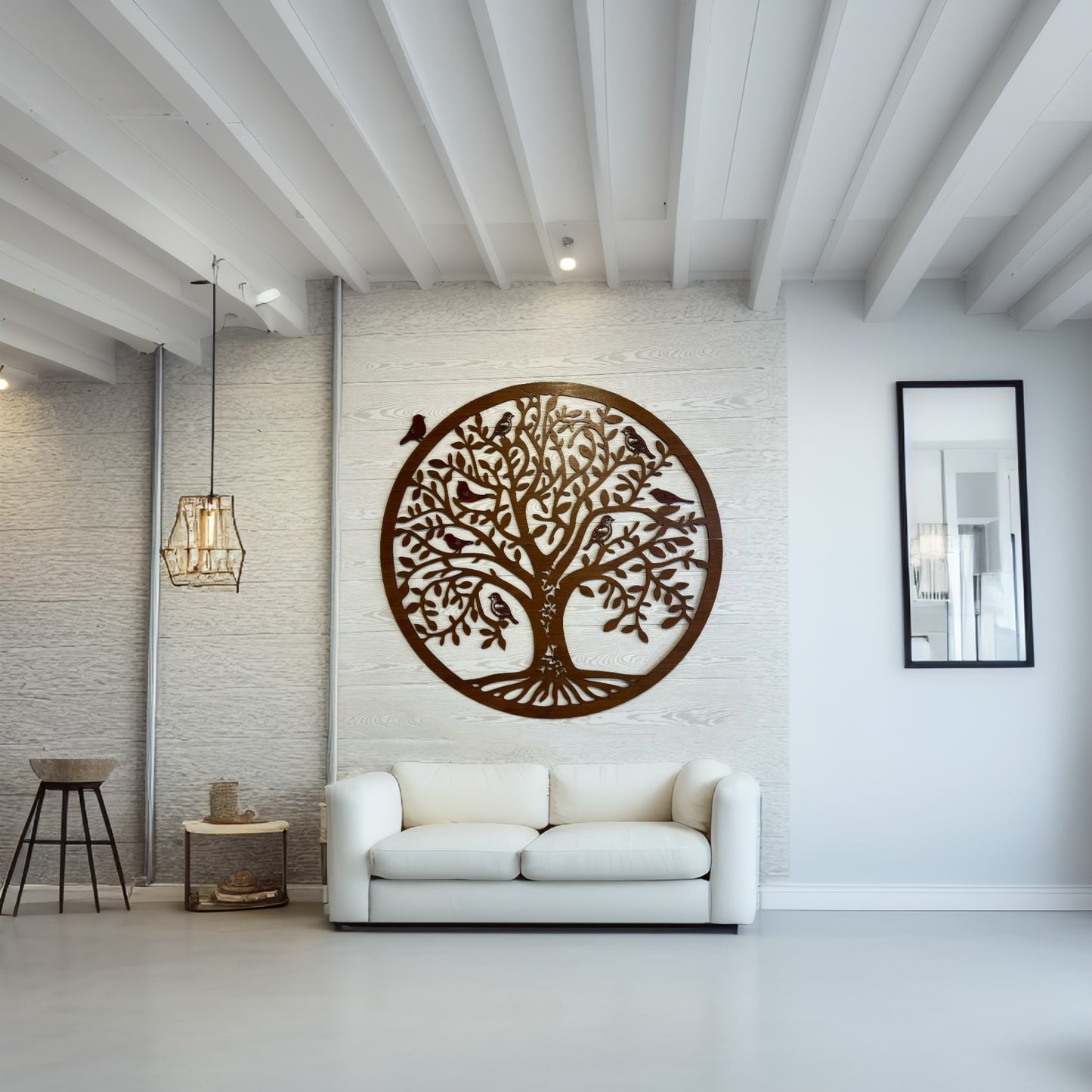 Arbre de vie en bois décoratif avec Oiseaux