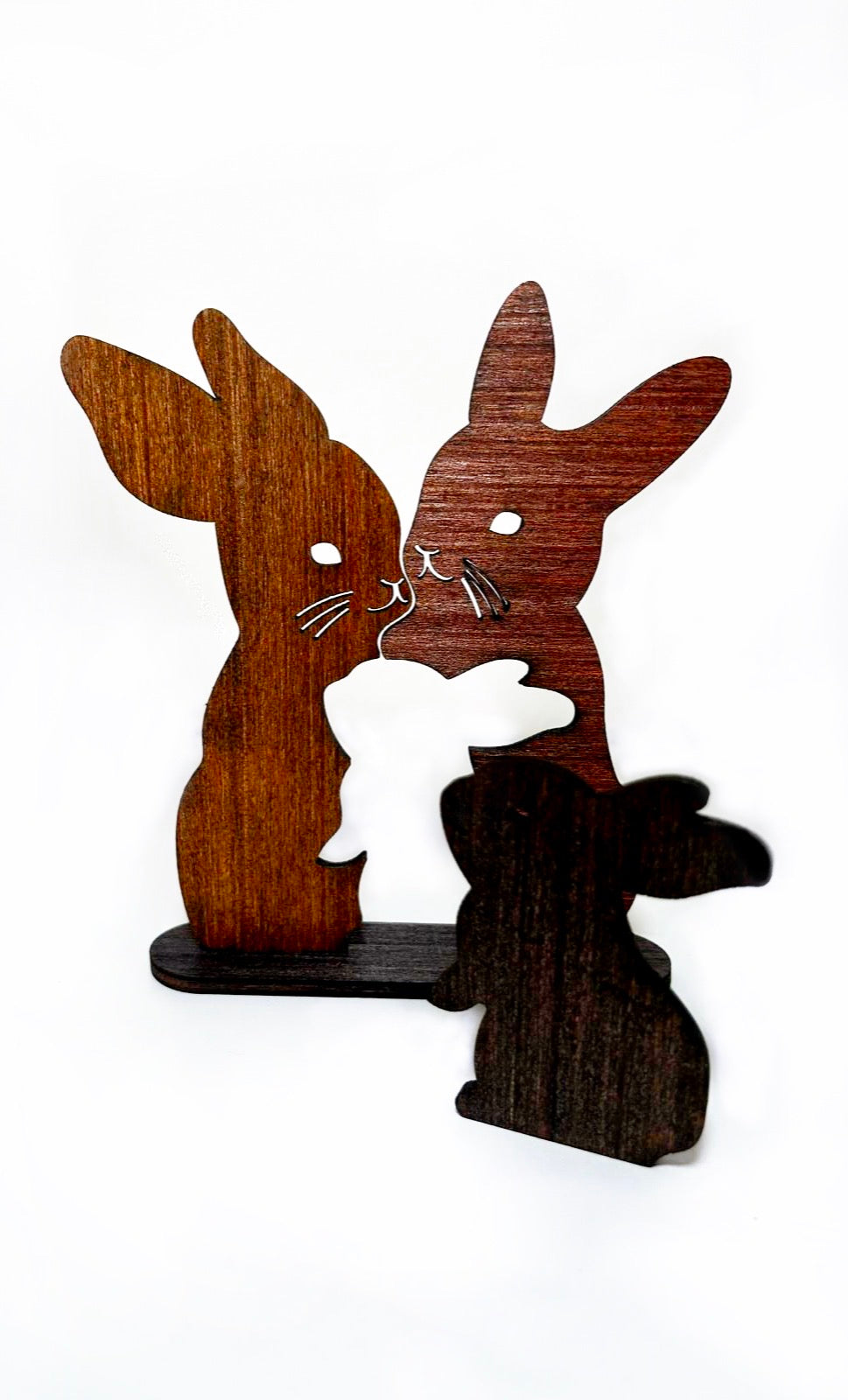 Decorative wooden rabbits