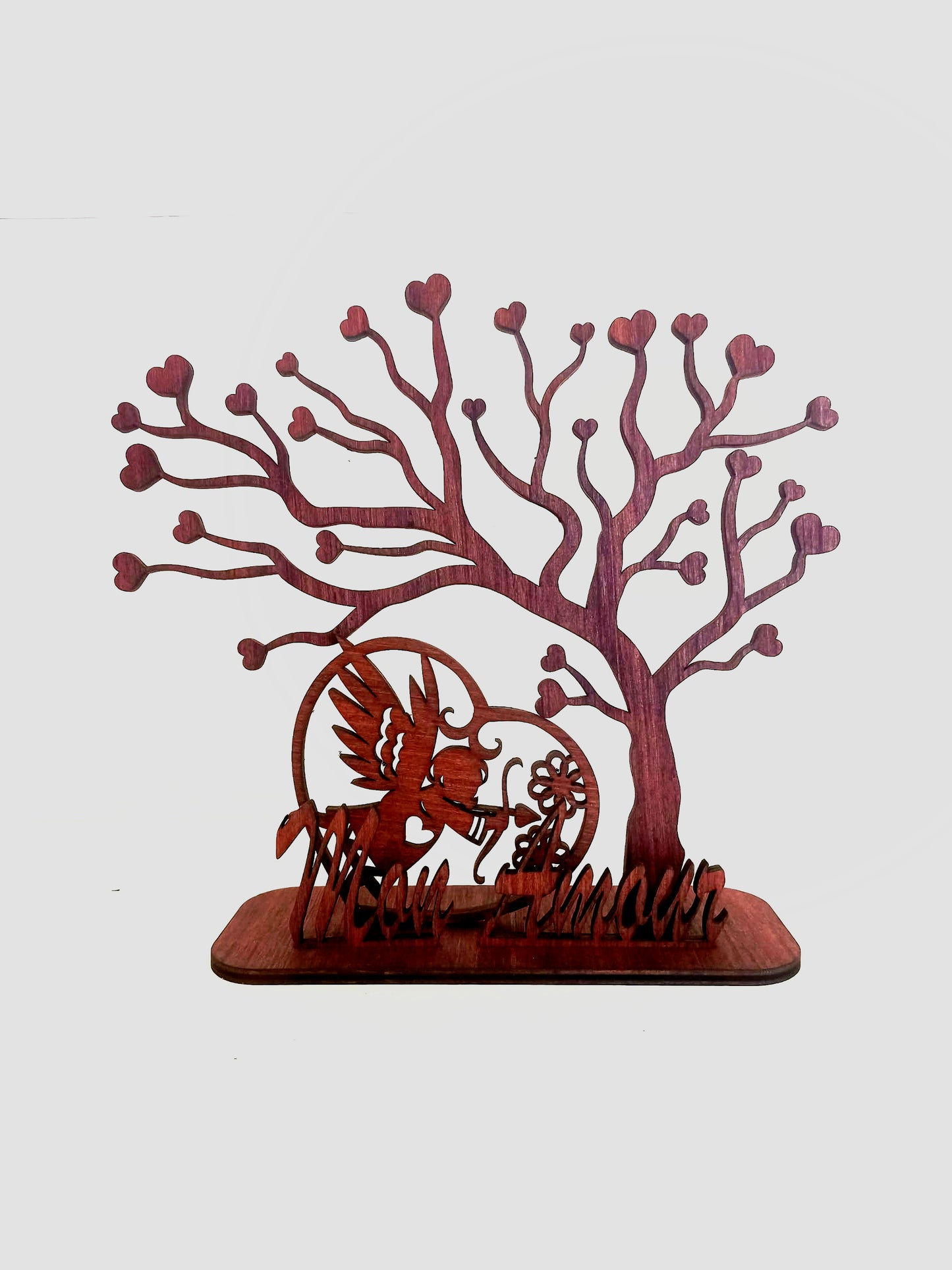 Tree with angel in a heart and customizable text