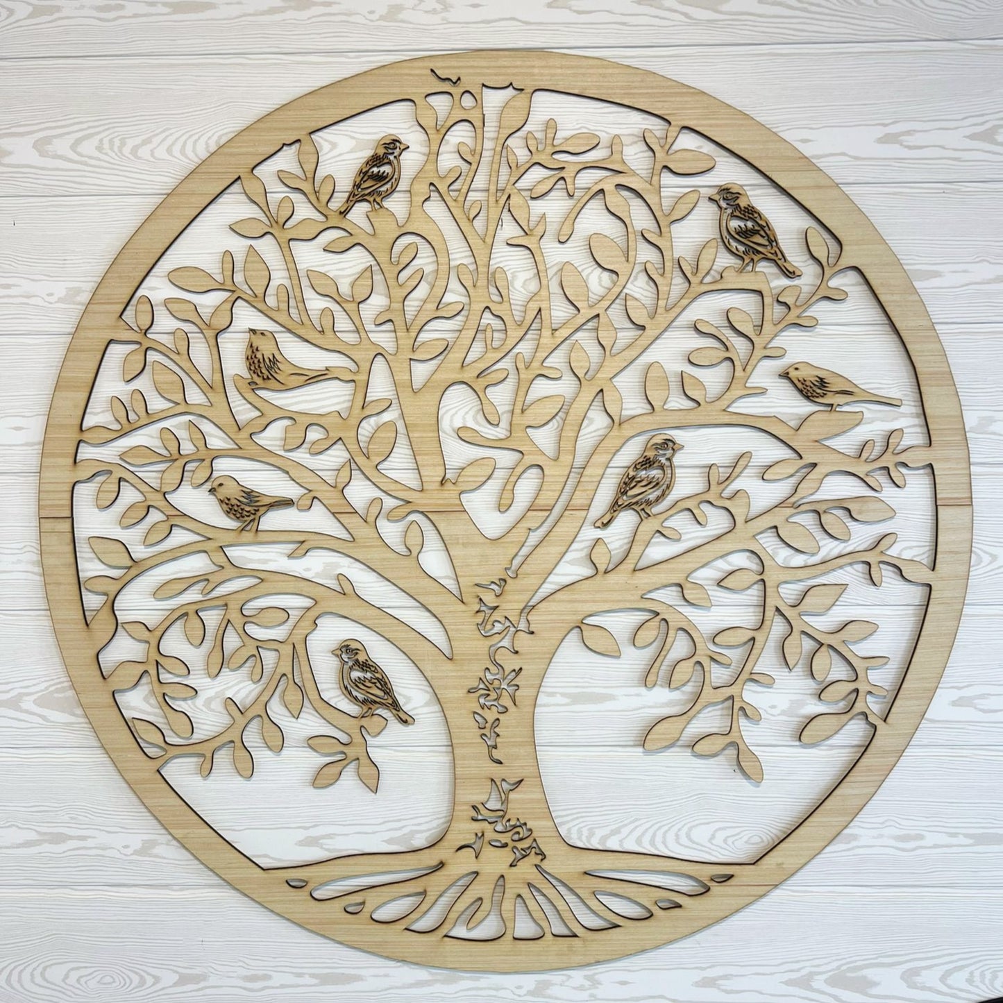 Arbre de vie en bois décoratif avec Oiseaux