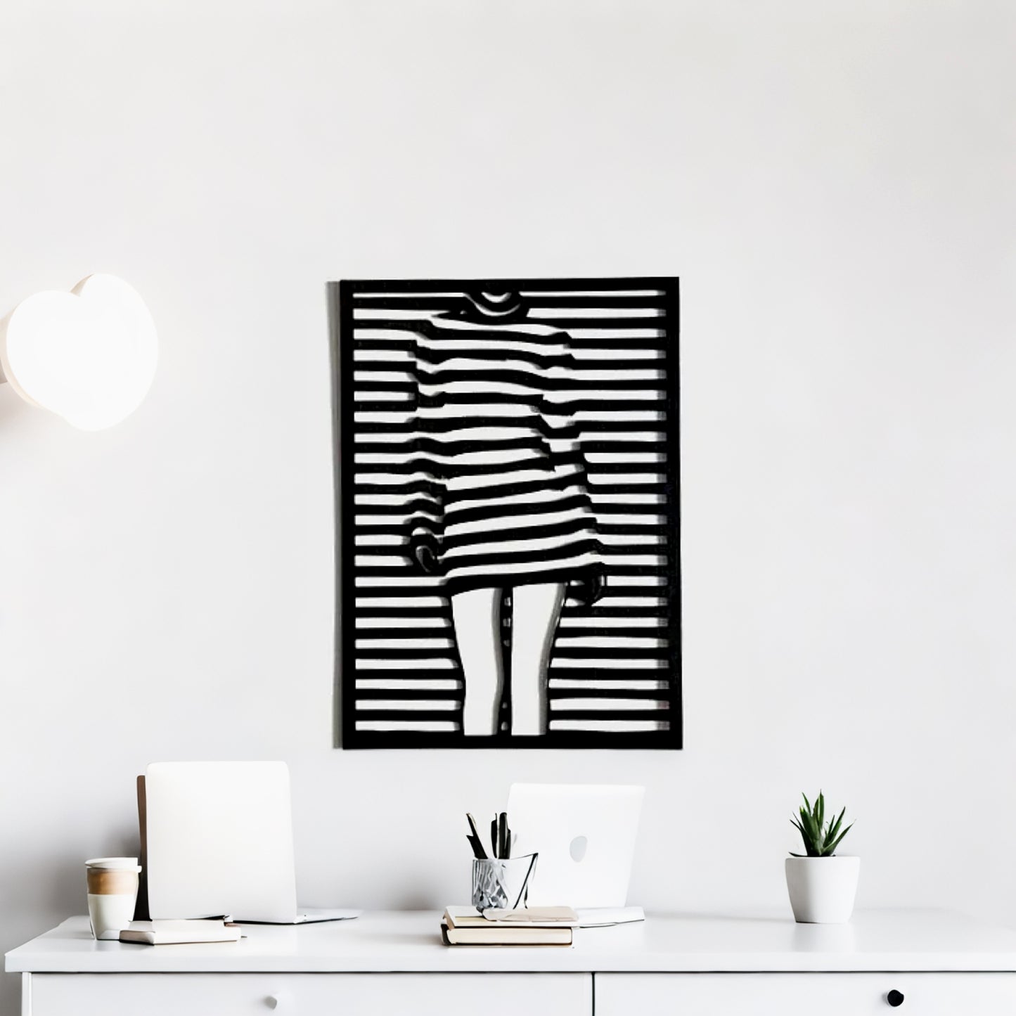 Girl with Striped Outfit Painting