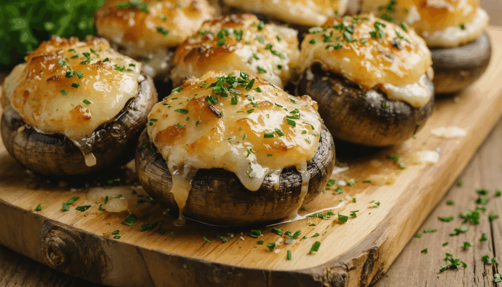 découvrez notre recette facile de champignons gratinés à l'ail et aux fines herbes, un apéritif chaud, fondant et croustillant qui ravira vos invités à l'heure de l'apéro.
