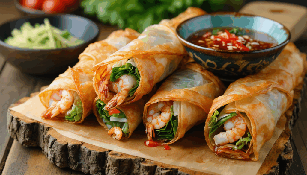 découvrez nos pâtés impériaux aux crevettes et chou nappa, des délices craquants à savourer absolument. une recette gourmande et facile à réaliser pour régaler vos papilles.