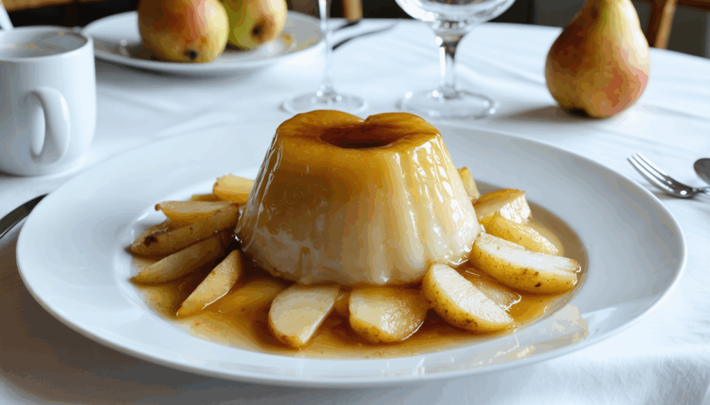 découvrez notre fondant aux poires au cœur coulant et à la croûte dorée, un dessert raffiné parfait à savourer en famille pour des moments gourmands et chaleureux.