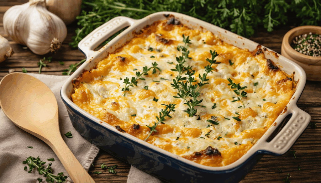 découvrez notre gratin de butternut au fromage frais et herbes fraîches, une recette crémeuse et réconfortante idéale pour réchauffer vos soirées d’hiver avec douceur et saveurs.