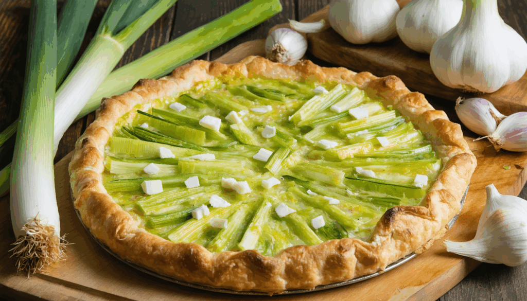 découvrez la recette express d'une tarte maison prête en 25 minutes, alliant la douceur des poireaux fondants à la saveur du chèvre frais croustillant pour un délice simple et rapide.
