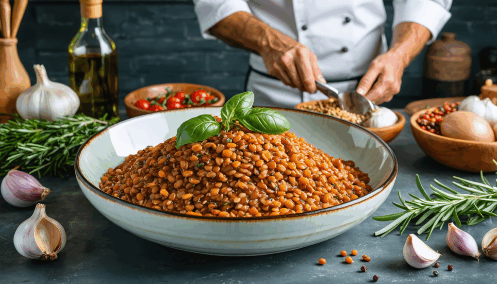 découvrez la recette porte-bonheur italienne des lentilles du nouvel an, dévoilée par le chef denny imbroisi, pour un repas festif plein de saveurs et de traditions.