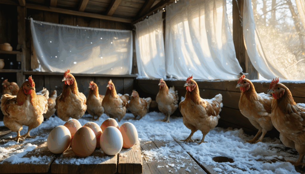 découvrez comment l'utilisation des rideaux dans les poulaillers hivernaux améliore significativement la qualité des œufs grâce à une meilleure protection et un environnement optimisé pour les poules.