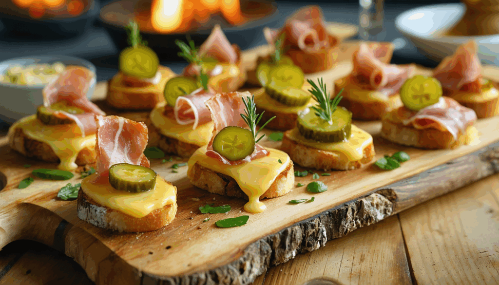 découvrez nos mini bouchées à la raclette, l'incontournable star de vos apéritifs pour régaler vos invités avec saveurs et convivialité.
