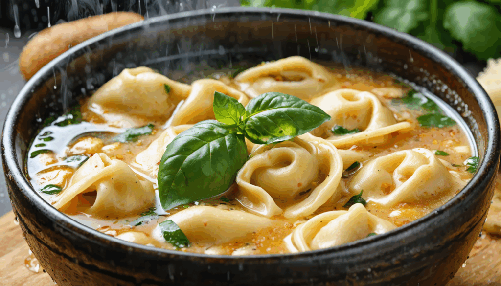 découvrez notre bouillon de tortellinis, le remède gourmand parfait pour affronter les journées de pluie torrentielle avec réconfort et saveurs.