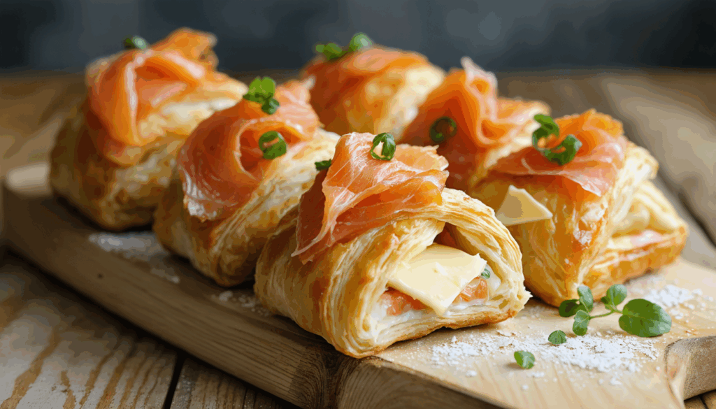 découvrez nos roulés feuilletés au fromage et saumon, une recette simple et gourmande qui surpasse toutes les verrines en saveurs et en convivialité.