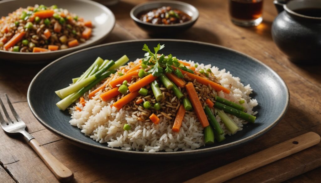 Riz sauté aux carottes et poireaux à la sauce soja : mon secret pour un dîner sain, rapide et ultra express