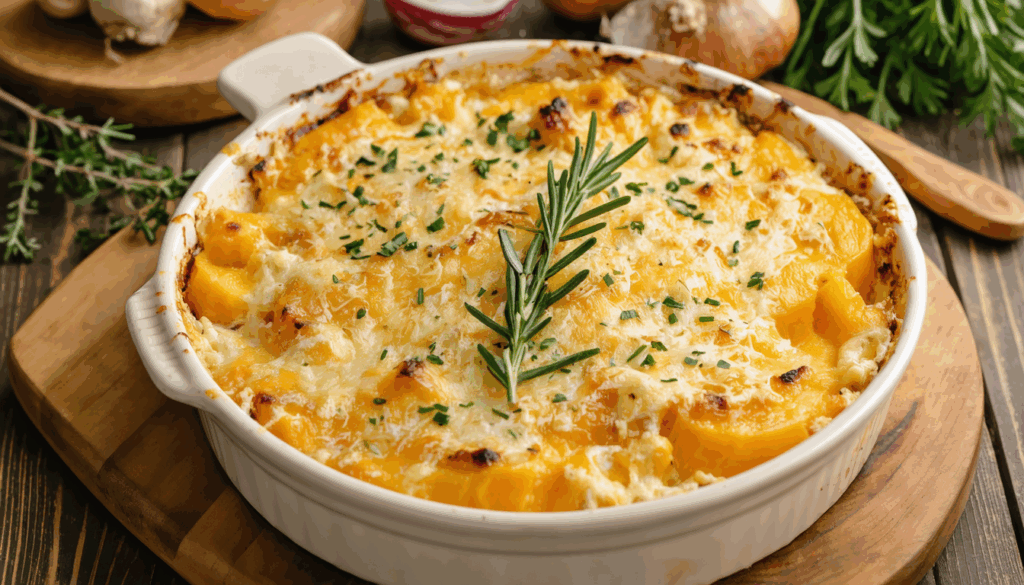 découvrez notre gratin de butternut crémeux aux herbes fraîches, une recette gourmande et réconfortante idéale pour réchauffer vos soirées d’hiver.