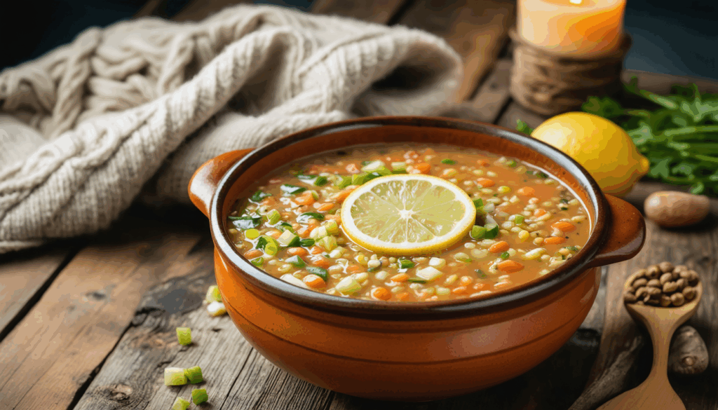 découvrez notre soupe légère de lentilles corail, poireau et citron, idéale pour réchauffer vos soirées d’hiver avec une touche de fraîcheur et de réconfort.