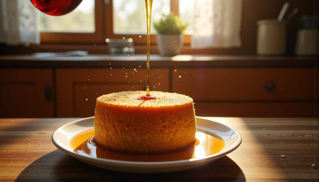 Gâteau sec métamorphosé : le secret du sirop chaud à la sortie du four