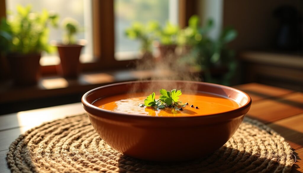 "Velouté de carottes au cumin : le secret pour un dîner exotique et réconfortant"