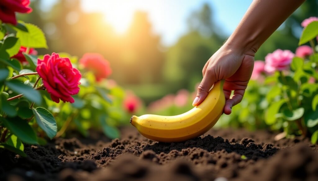 "Planter une banane sous vos rosiers : l'astuce jardinage qui change tout (et pourquoi ça marche)"
