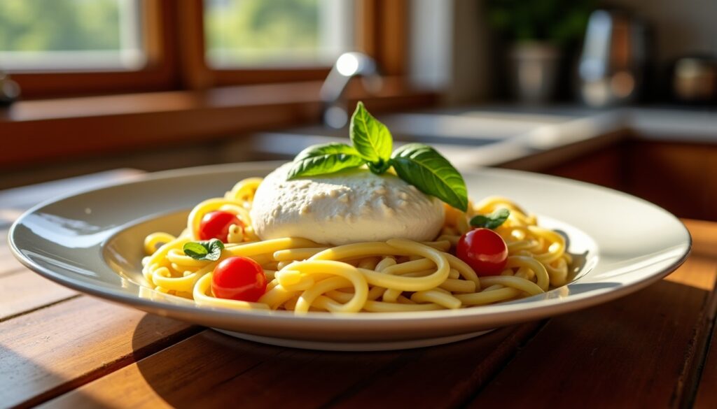 "Recette de pâtes à la stracciatella : l'astuce crémeuse que les chefs adorent"