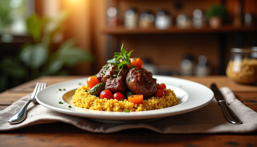 L'art de sublimer votre couscous avec un bœuf fondant et riche en saveurs