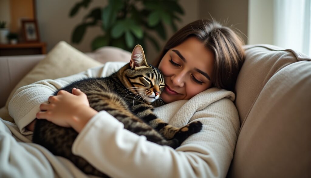 Mon chat dort sur moi : une douce connexion spirituelle à découvrir
